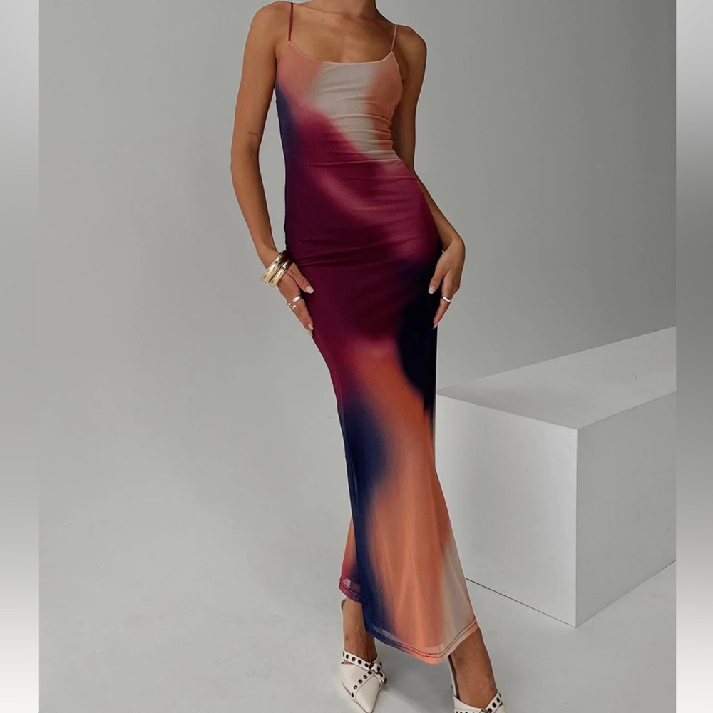 Sunset colored maxi dress